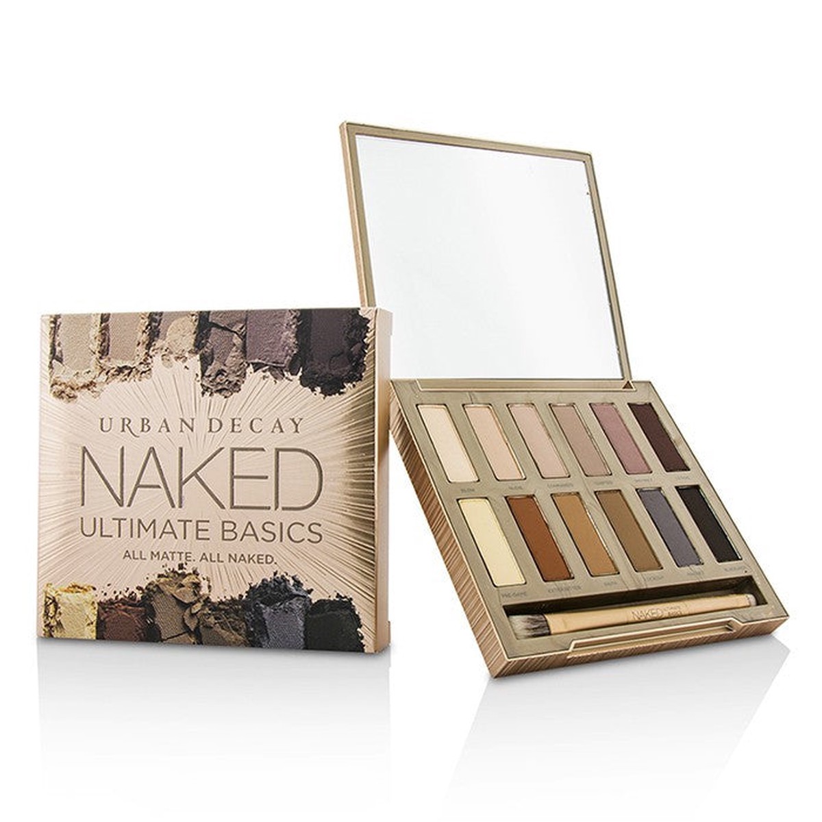 Urban Decay Naked Ultimate Basics Eyeshadow Palette 12x Eyeshadow 1x Doubled Ended Blending and Smudger Brush