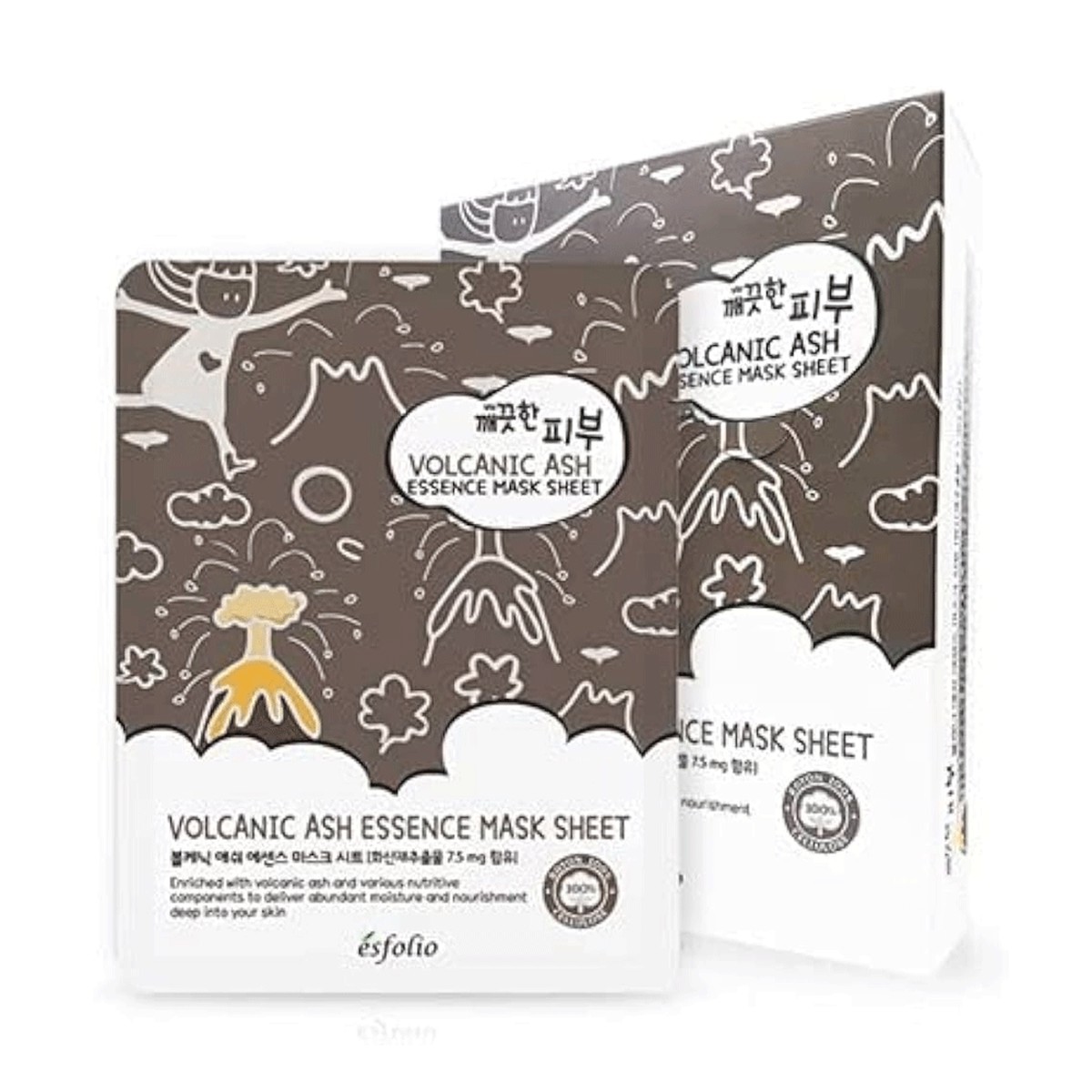 esfolio Pure Skin Volcanic Ash Essence Mask Sheet 25ml 10ea