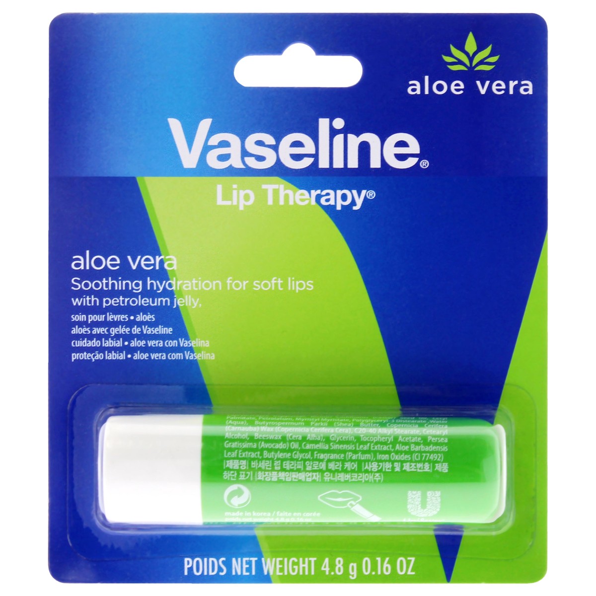 Vaseline Lip Therapy Petroleum Jelly - Aloe Vera by Vaseline for Women - 016 oz Lip Balm