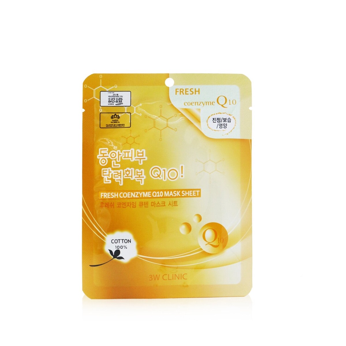 3W Clinic Mask Sheet - Fresh Coenzyme Q10 (Exp Date 042022) 10pcs