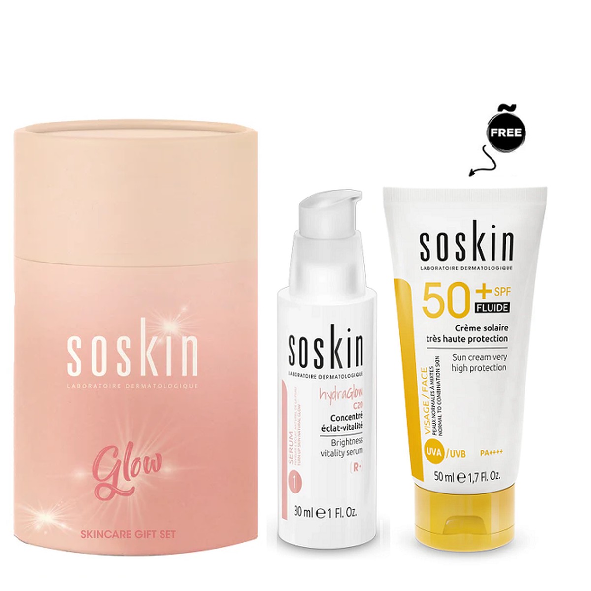 Soskin - Hydra Glow Gift Set ( Vitality Serum Sun Cream Fluid SPF50 )