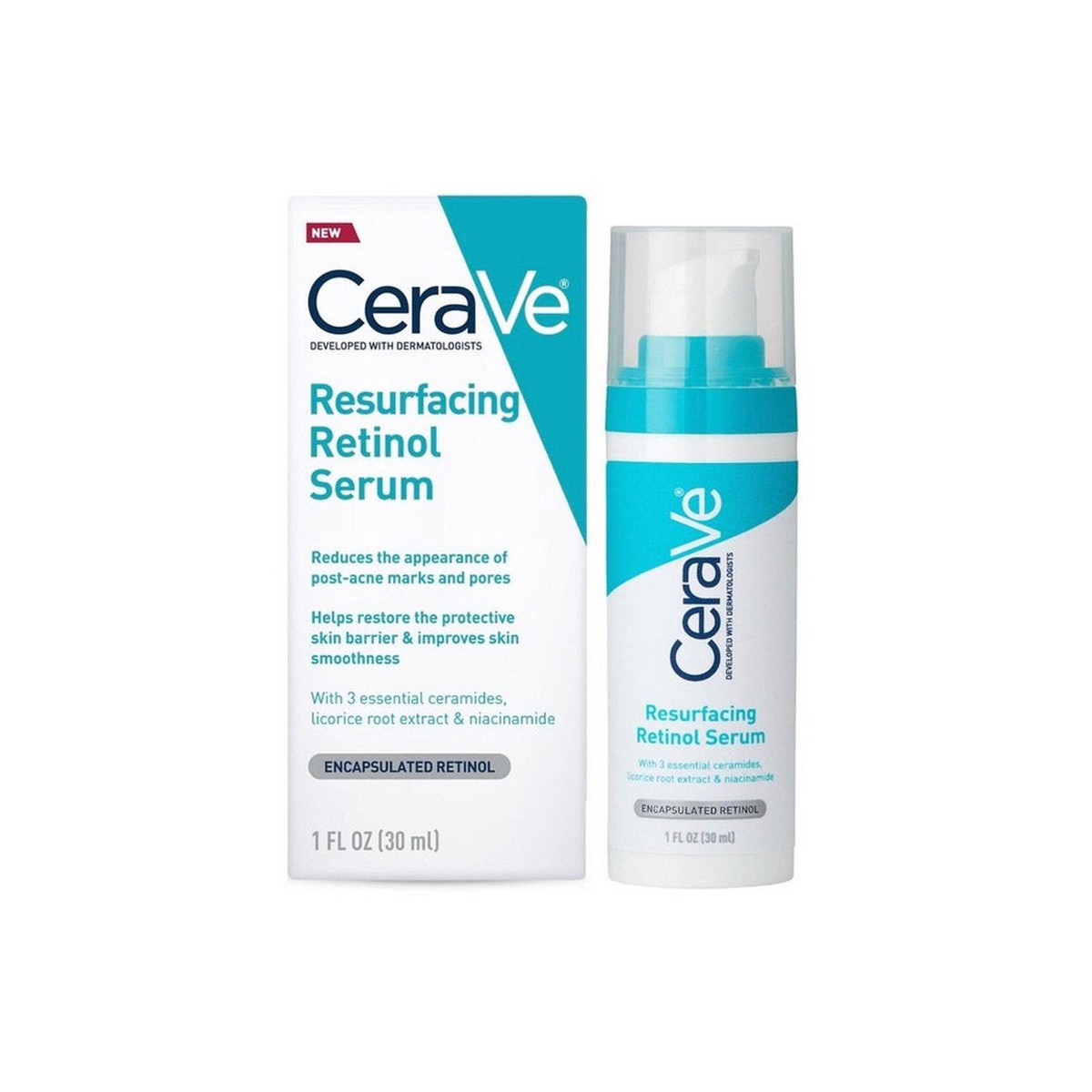 CeraVe Resurfacing Retinol Serum with Ceramides Niacinamide for Blemish-Prone Skin 30ml