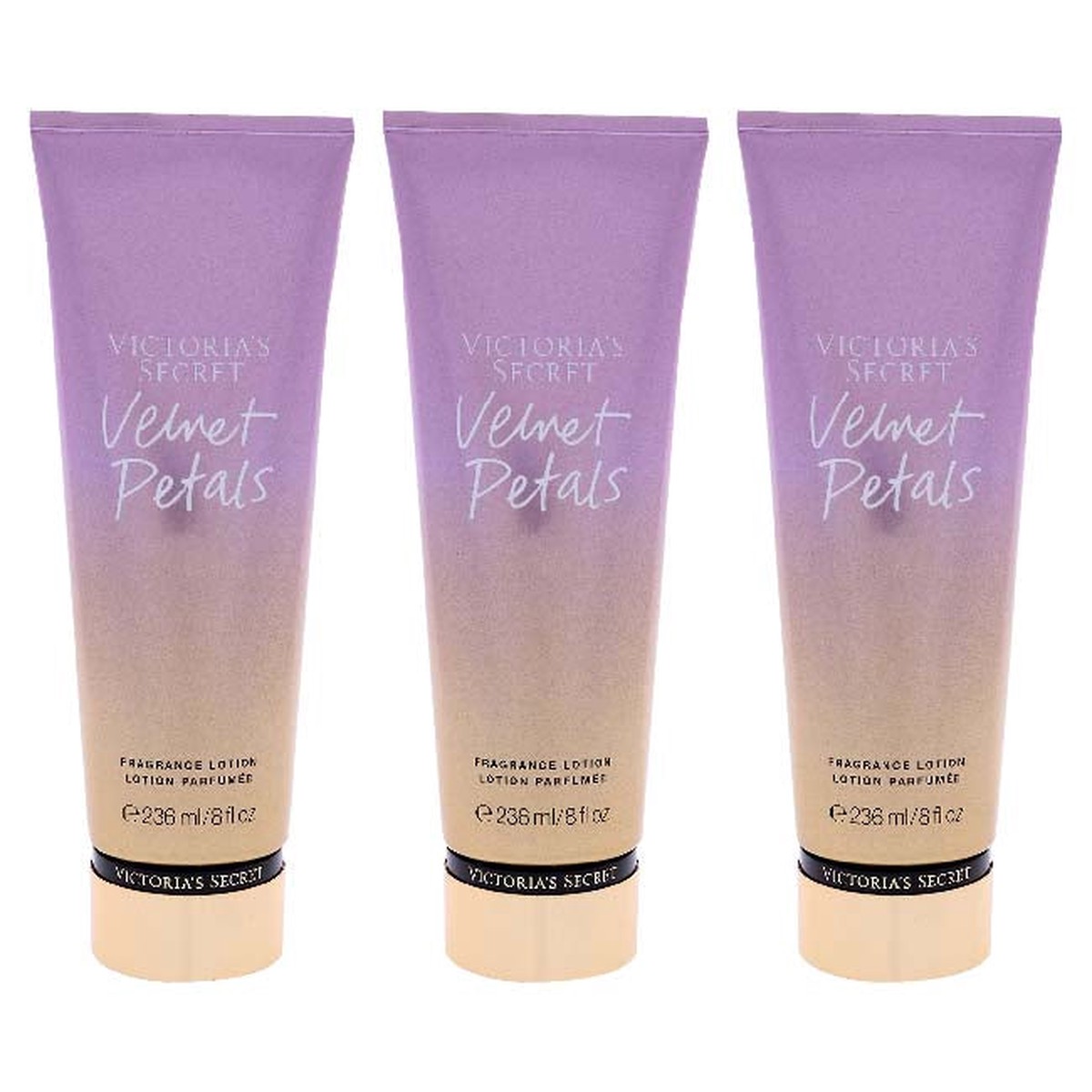 Victorias Secret Velvet Petals Fragrance Lotion by Victorias Secret for Women - 8 oz Body Lotion - Pack of 3
