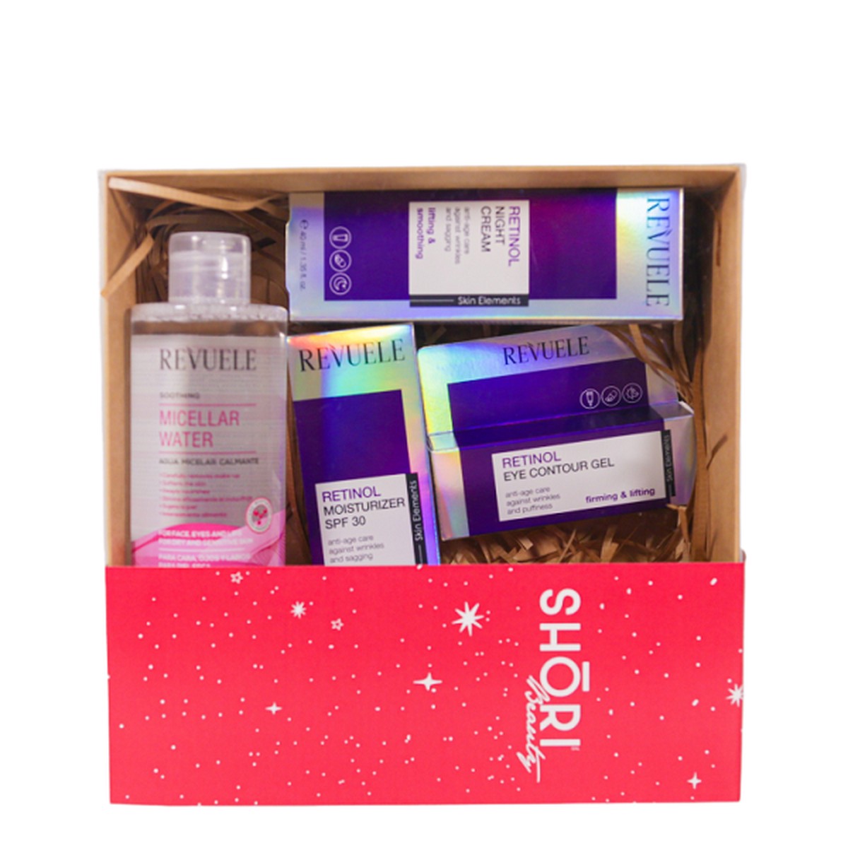 Revuele - Retinol Night Cream Moisturizer Eye Gel Micellar Water Set