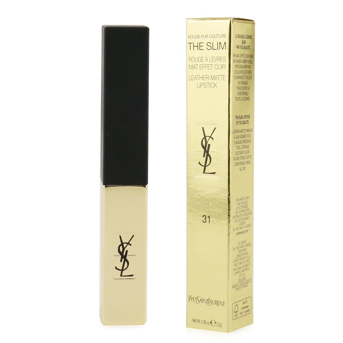 Yves Saint Laurent Rouge Pur Couture The Slim Leather Matte Lipstick - 31 Inflammatory Nude 22g008oz