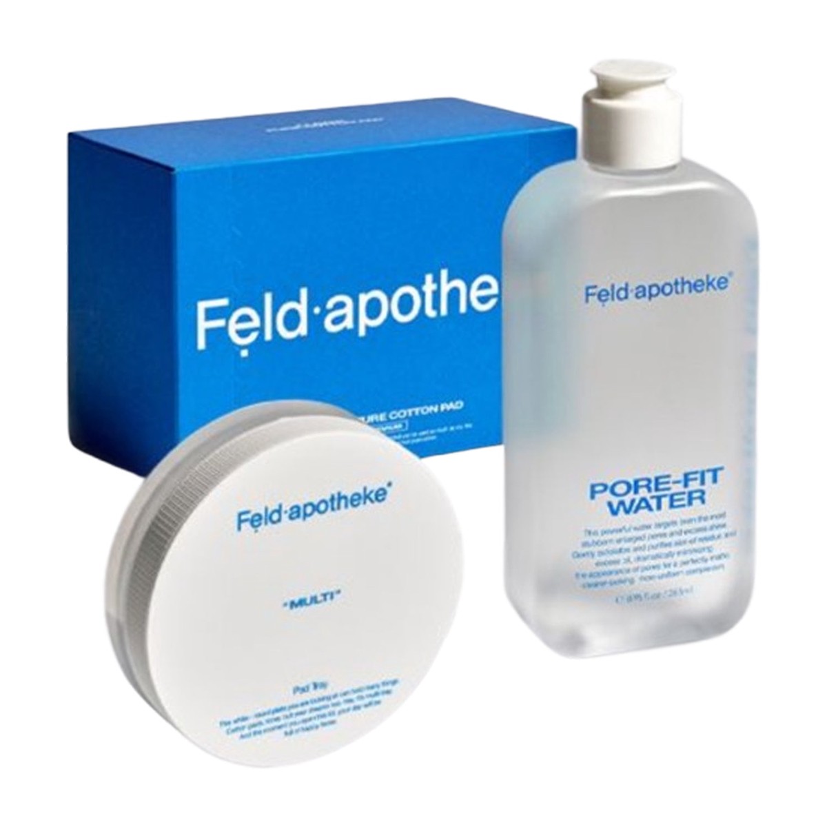 Feldapotheke Skin Pack Set Pore-Fit Water 265ml Cotton Pads Tray