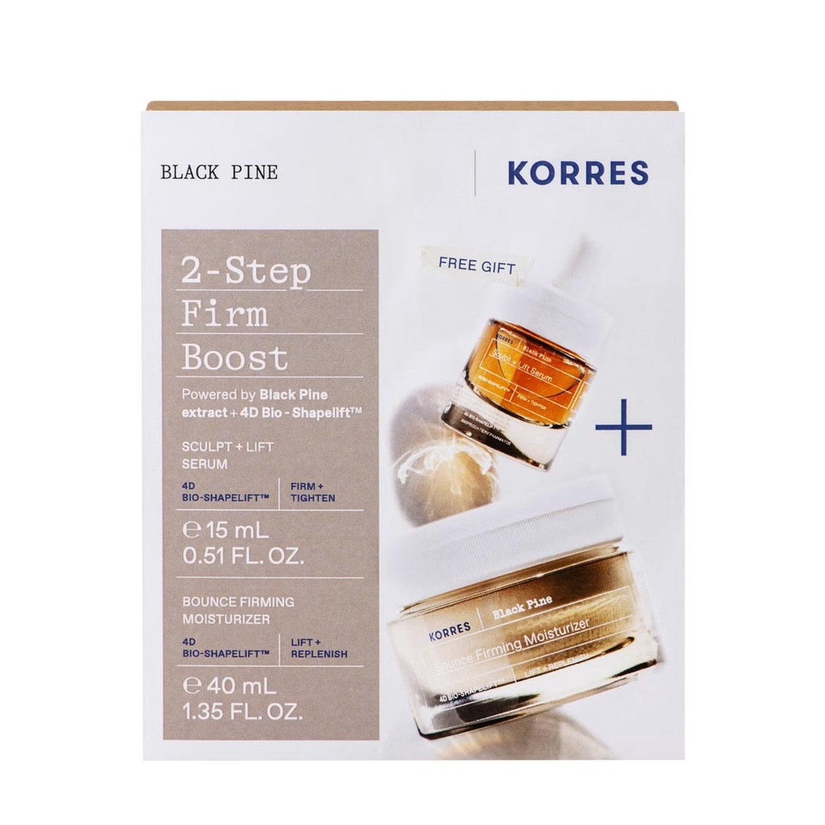 KORRES Black Pine Day Cr N-C 40ml and Night 15ml Set (worth 8250)