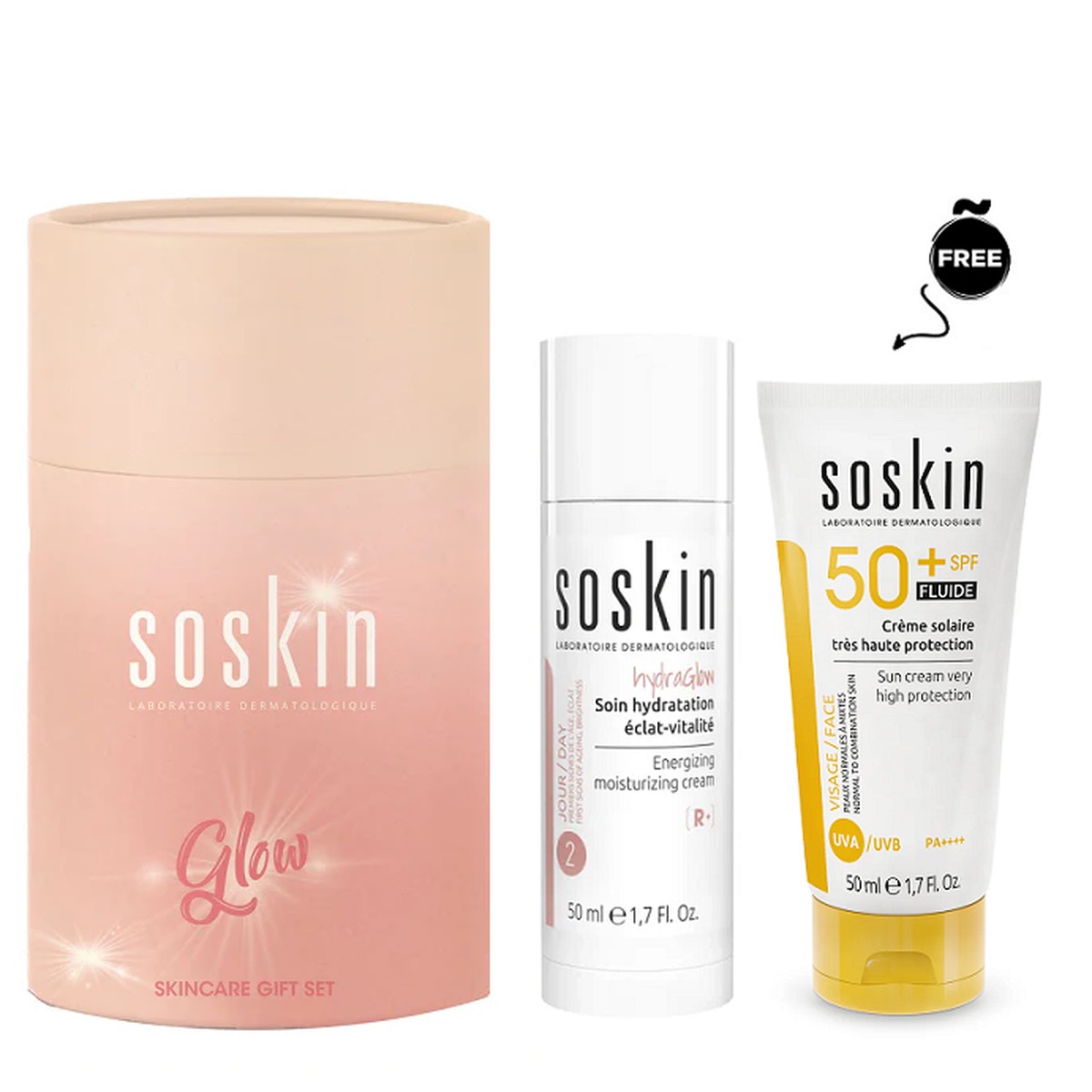 Soskin - Hydra Glow Gift Set ( Moisturizing Cream Sun Fluid Cream SPF50 )
