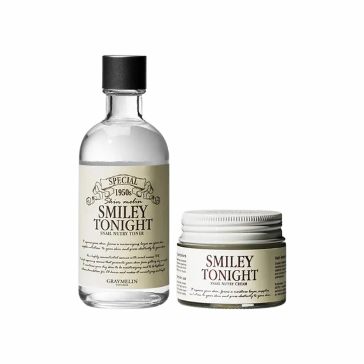 GRAYMELIN Smiley Tonight Snail Nutrition Moisture 2-Piece Skincare Set