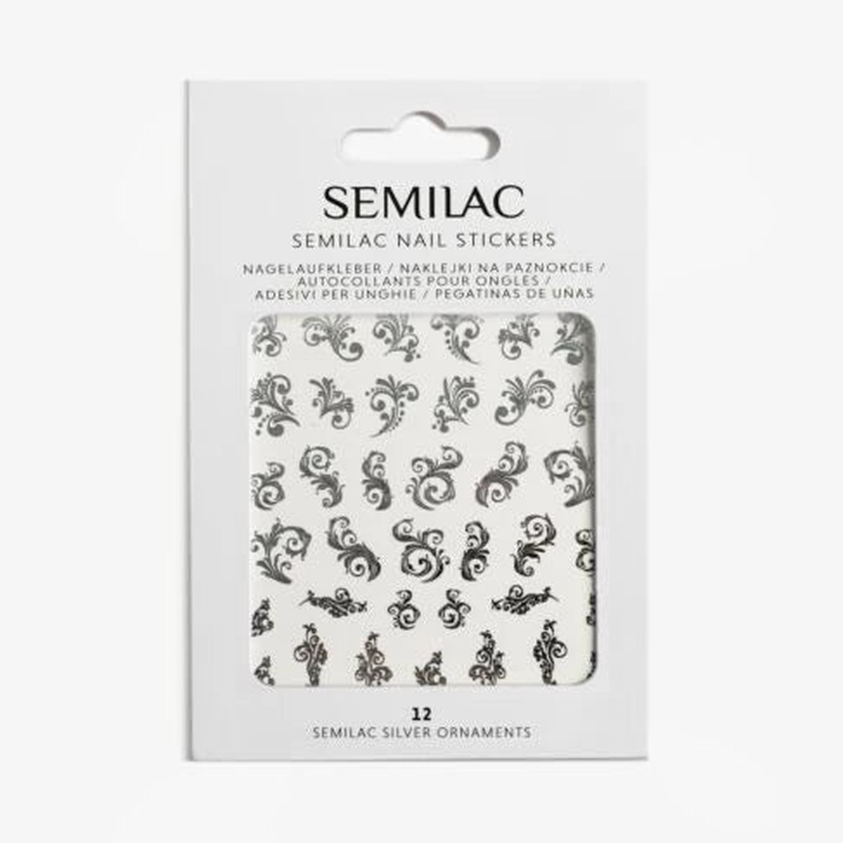 12 Semilac nail stickers Silver Ornament