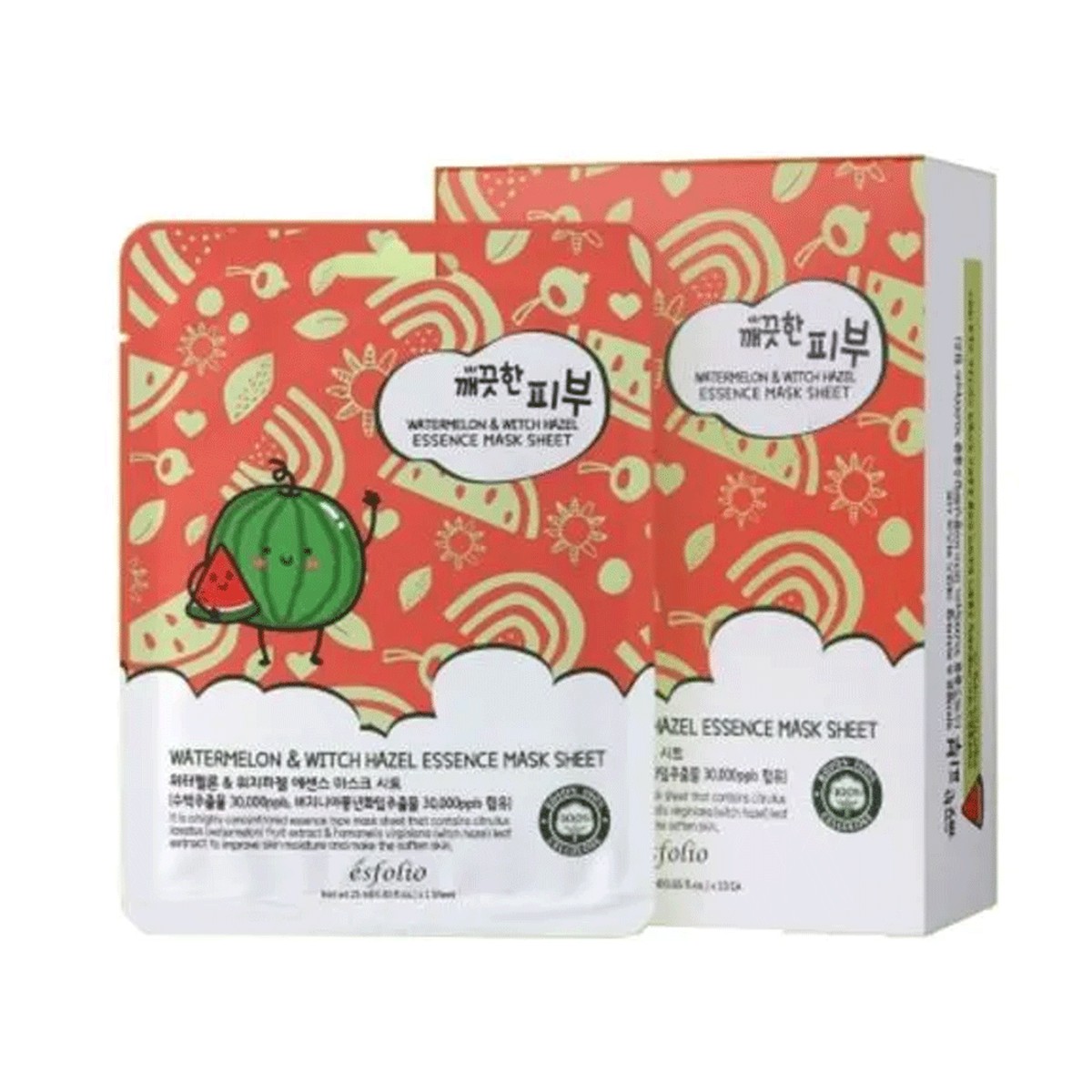 esfolio Watermelon Witch Hazel Essence Mask Sheet 25ml 10ea