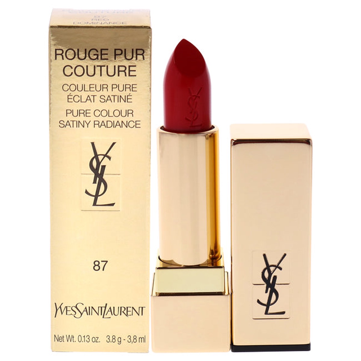 Yves Saint Laurent Rouge Pur Couture Lipstick - 87 Red Dominance by Yves Saint Laurent for Women - 013 oz Lipstick