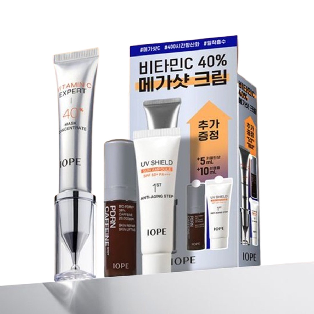 IOPE Vitamin C Expert 40 Mask Concentrate Set (15g PDRN 5ml Sun Ampoule 10ml)
