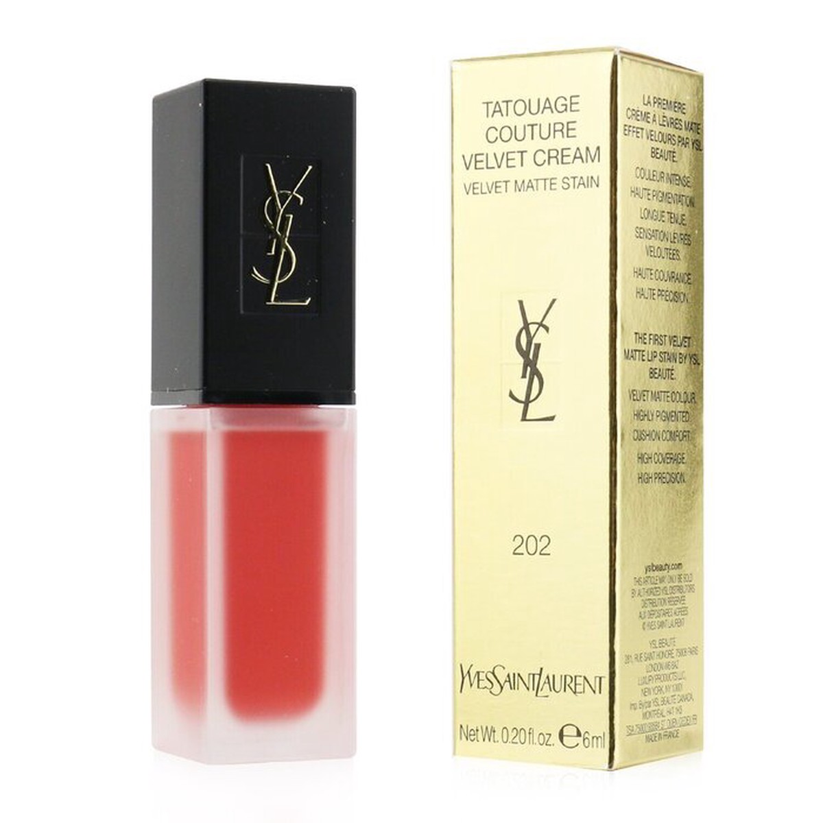 Yves Saint Laurent Tatouage Couture Velvet Cream Velvet Matte Stain - 202 Coral Symbol 6ml02oz