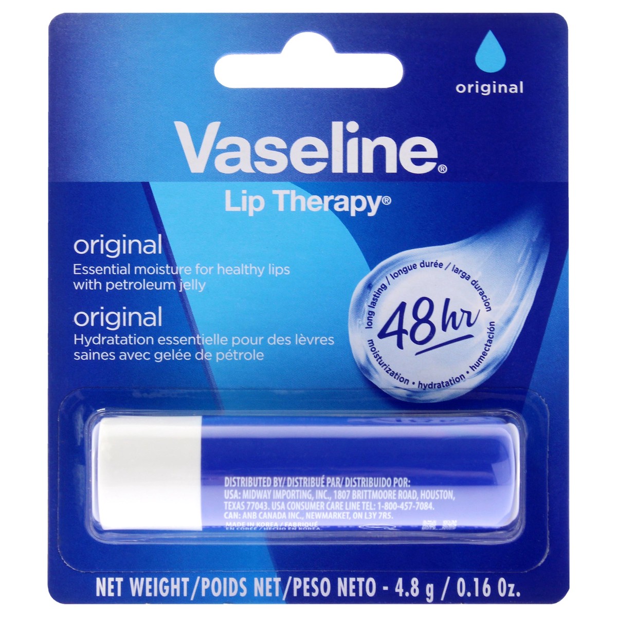Vaseline Lip Therapy Original Petroleum Jelly by Vaseline for Women - 016 oz Lip Balm