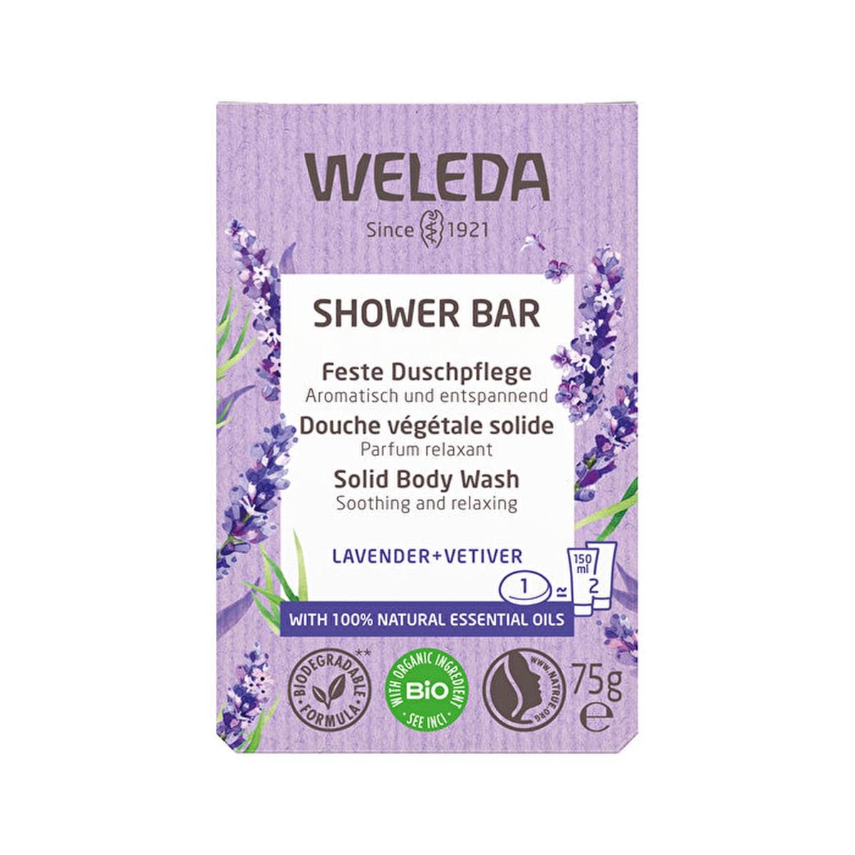 Weleda Shower Bar (Solid Body Wash) Lavender Vetiver 75g