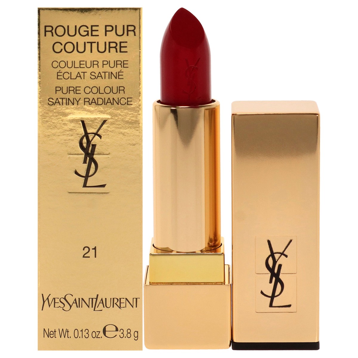 Yves Saint Laurent Rouge Pur Couture Satin Lipstick - 21 Rouge Paradoxe by Yves Saint Laurent for Women - 013 oz Lipstick