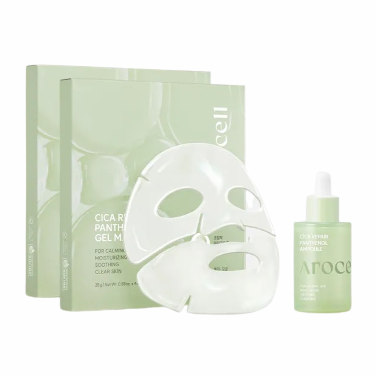 AROCELL Cica Repair Panthenol Gel Mask (8 Sheets) Cica Repair Panthenol Ampoule 40ml