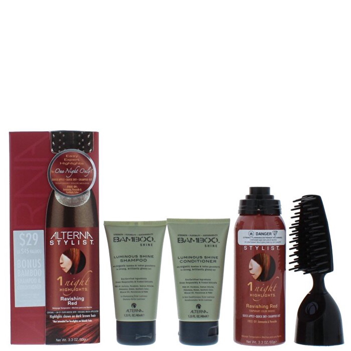 Alterna One Night Only Red Set Ravishing Red Highlights Bamboo Shine Cconditioner 90ml 40ml