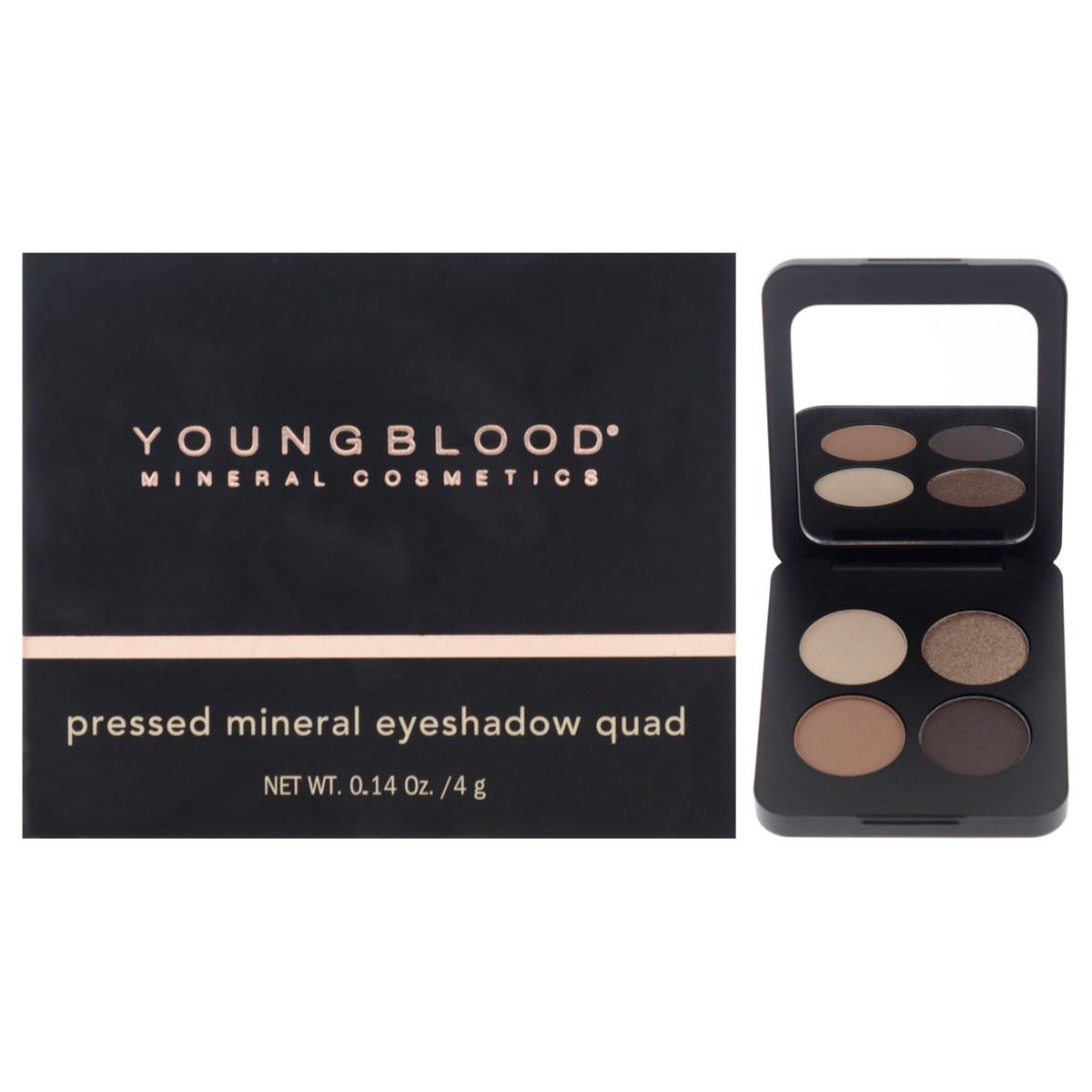 Youngblood Pressed Mineral Eyeshadow Quad - Taupe Smoke by Youngblood for Women - 014 oz Eye Shadow