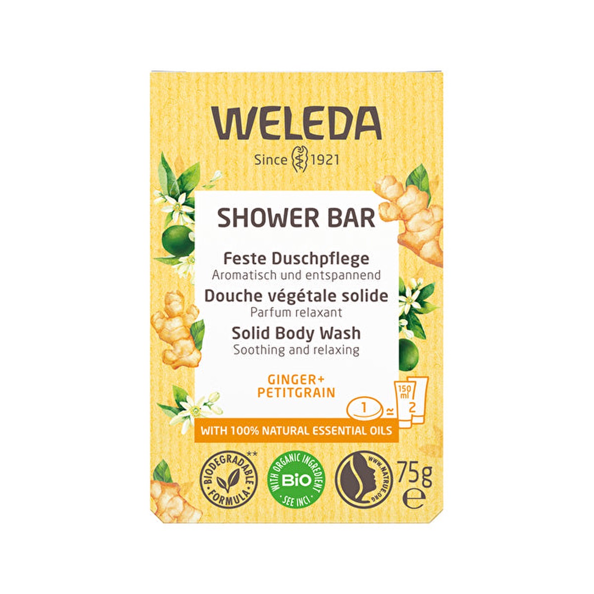 Weleda Shower Bar (Solid Body Wash) Ginger Petitgrain 75g