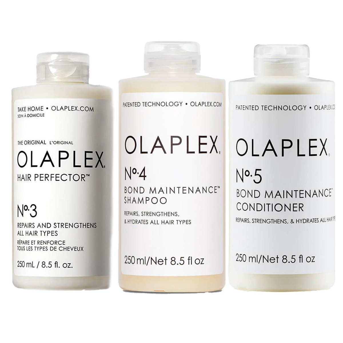 Olaplex No3 Hair Perfector No4 Bond Maintenance Shampoo No5 Conditioner Trio 250ml