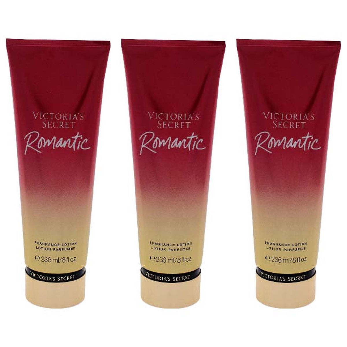 Victorias Secret Romantic Fragrance Lotion by Victorias Secret for Women - 8 oz Body Lotion - Pack of 3