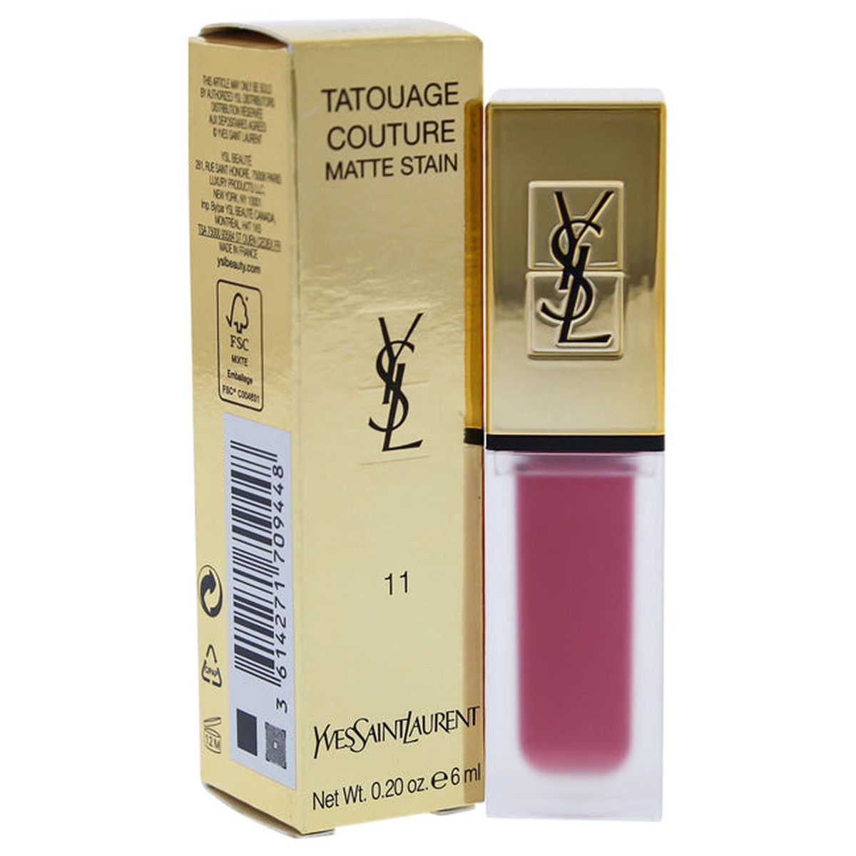 Yves Saint Laurent Tatouage Couture Liquid Matte Lip Stain - 11 Rose Illicite by Yves Saint Laurent for Women - 02 oz Lip Gloss