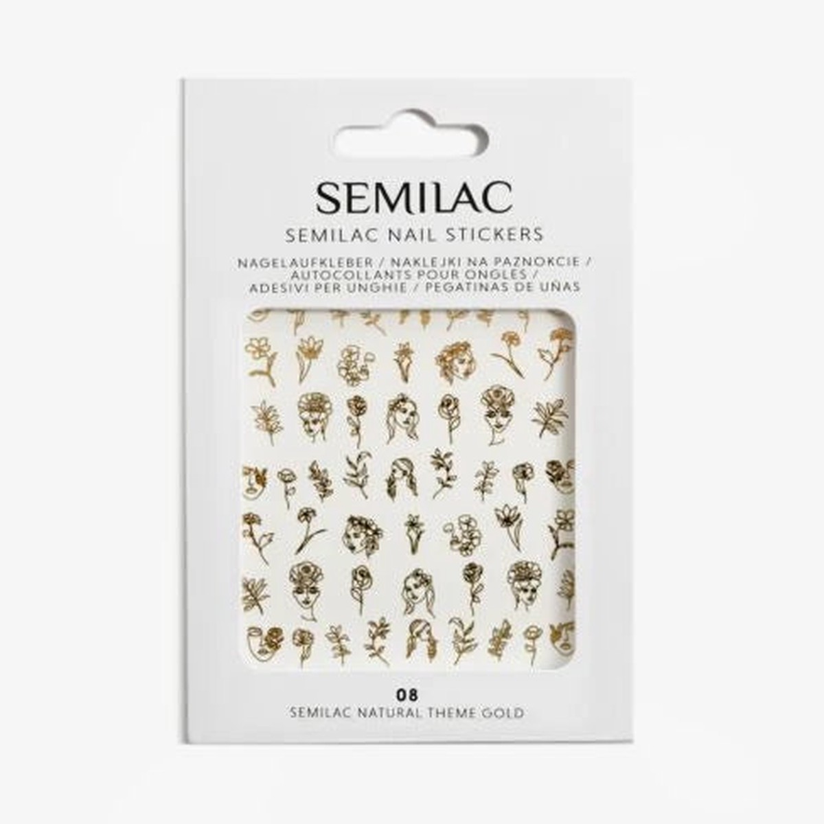 08 Semilac nail stickers Natural Theme Gold
