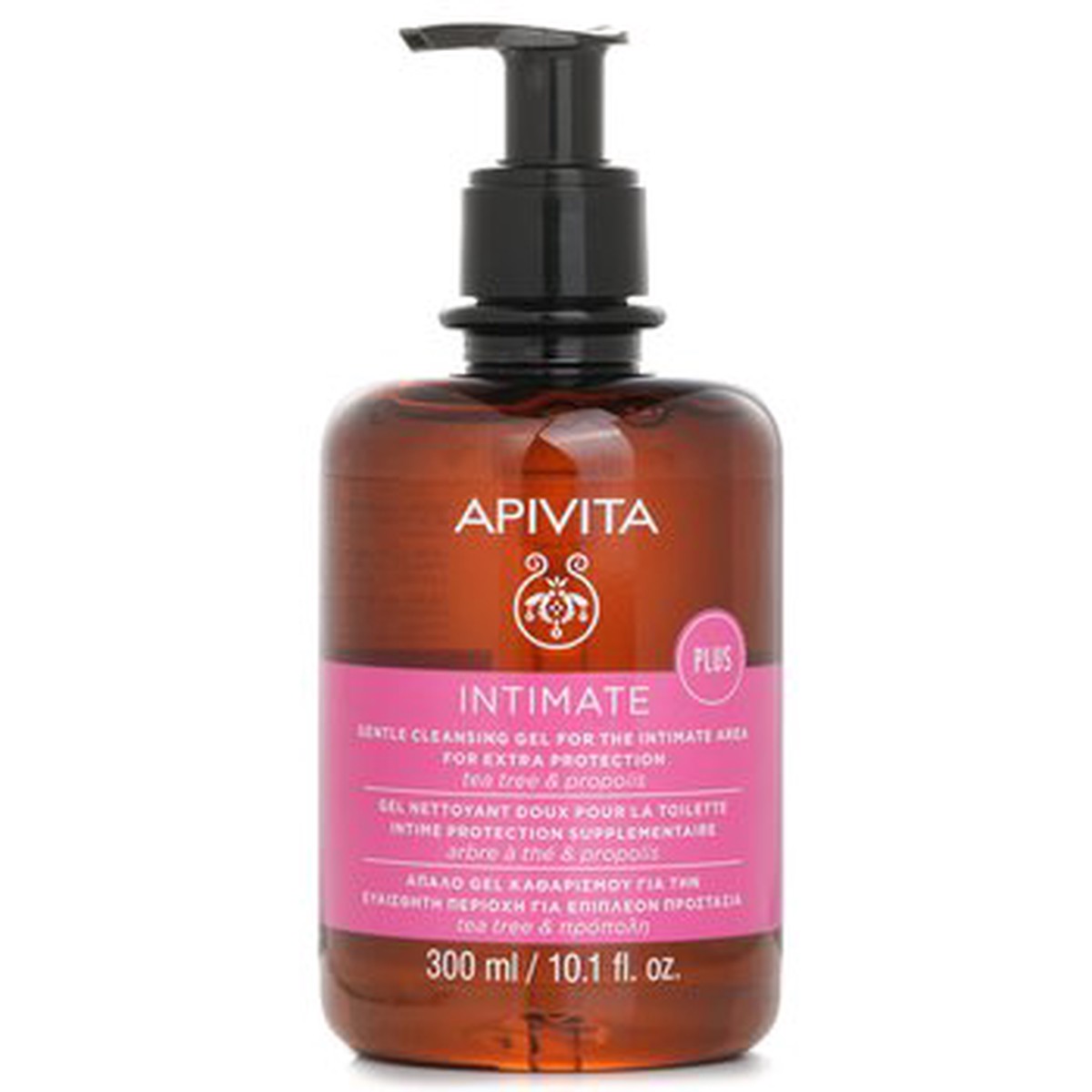 Apivita Intimate Plus Gentle Cleansing Gel For The Intimate Area For Extra Protection Tea Tree Propolis 300ml