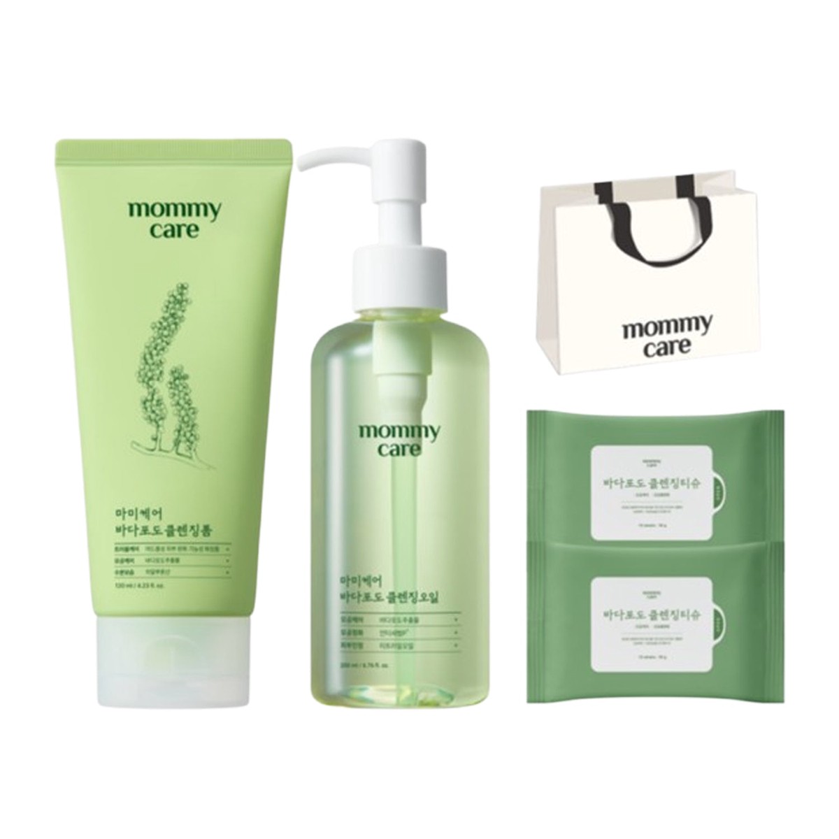 mommy care Korean Cleansing Oil Korean Sea Grape Cleansing Foam (Cleansing Tissues 20 Sheets Gift Shopping Bag)