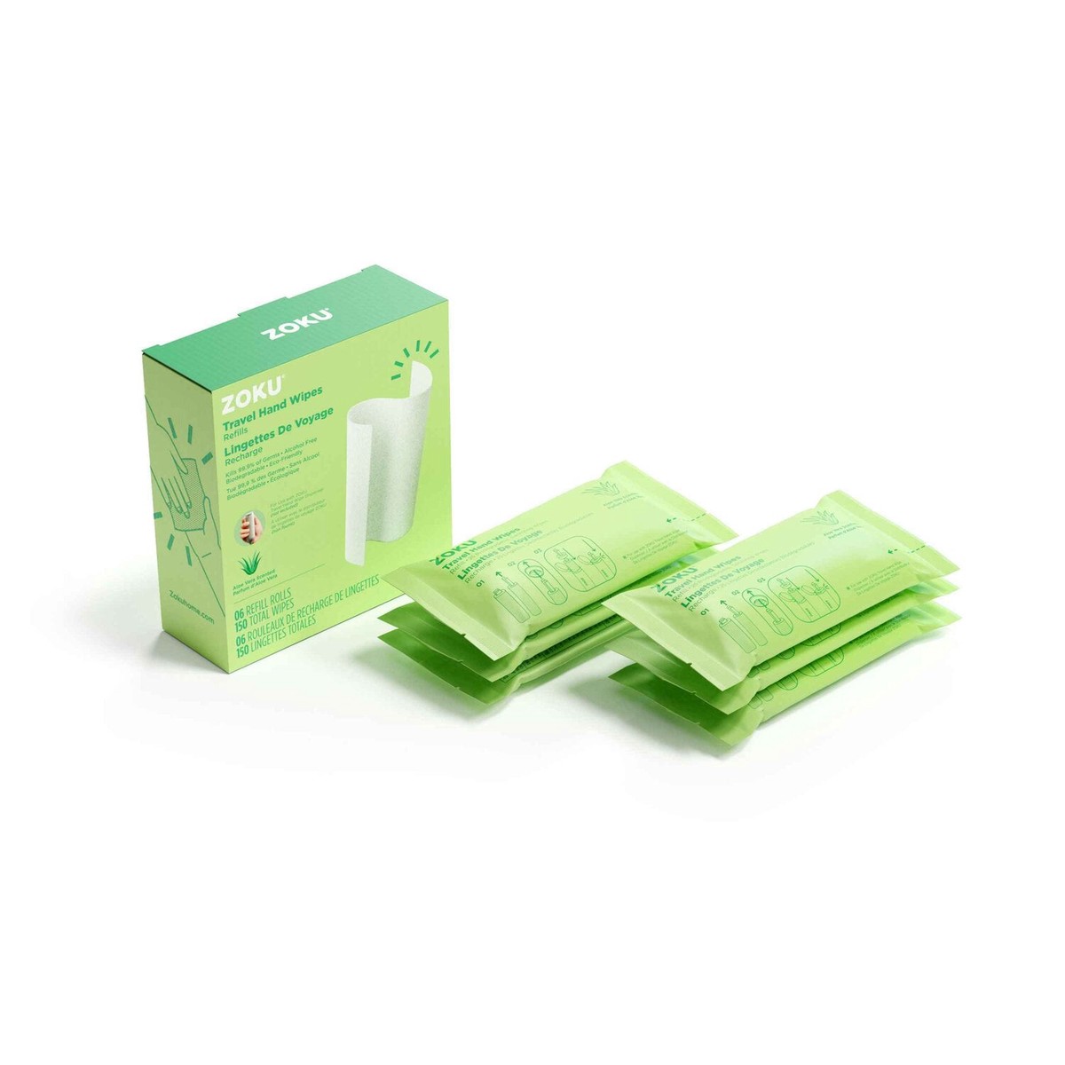 ZOKU Travel Hand Wipes Refills Fixed Size