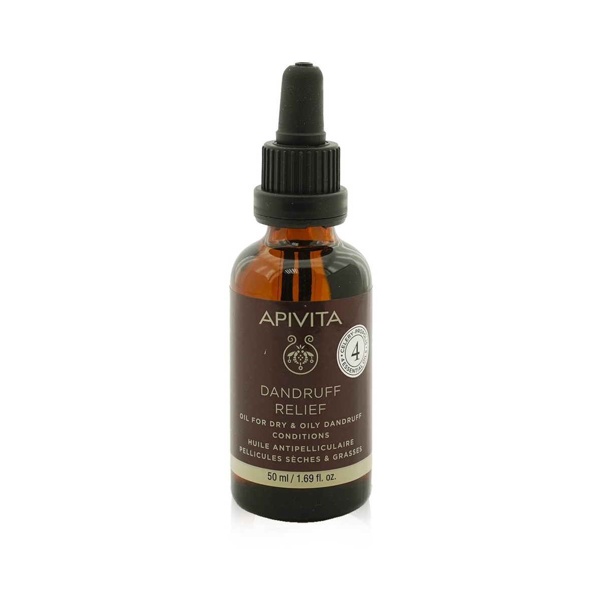 Apivita Dandruff Relief Oil with Celery Propolis 4 Essential Oils (For Dry Oily Dandruff Conditions)(Exp Date 092022 50ml169oz