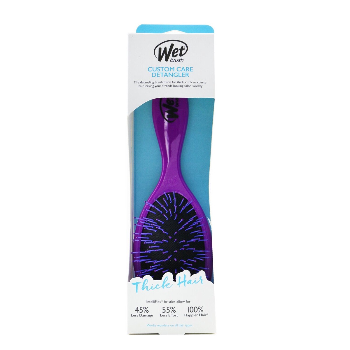 Wet Brush Custom Care Detangler Thick Hair Brush - Purple BWR830CCPR 1pc