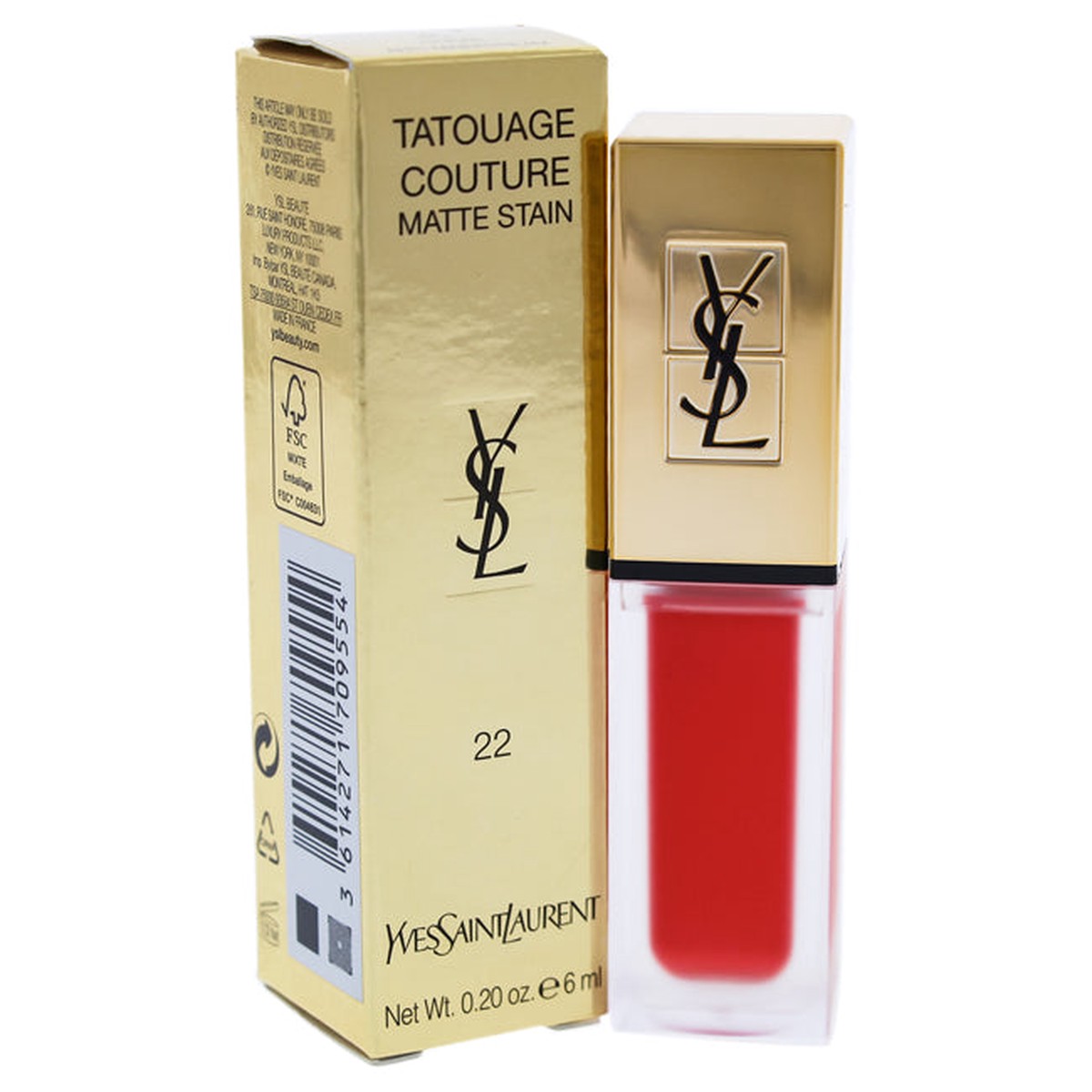 Yves Saint Laurent Tatouage Couture Liquid Matte Lip Stain - 22 Corail Anti-Mainstream by Yves Saint Laurent for Women - 02 oz Lip Gloss