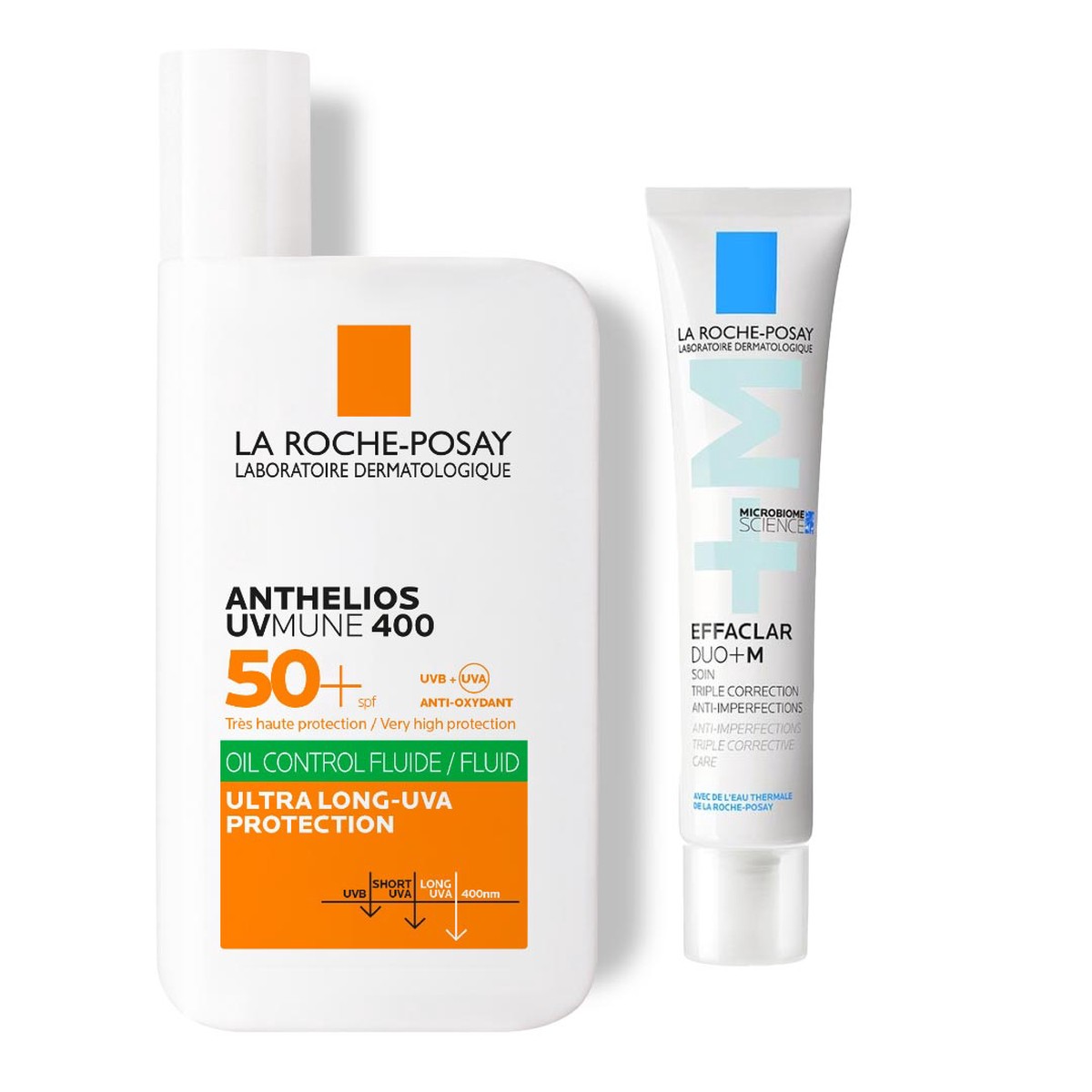 La Roche-Posay Anthelios UVMune 400 Oil Control Fluid SPF50 For Oily and Blemish-Prone Skin 50ml with Travel Size DuoM Moisturiser