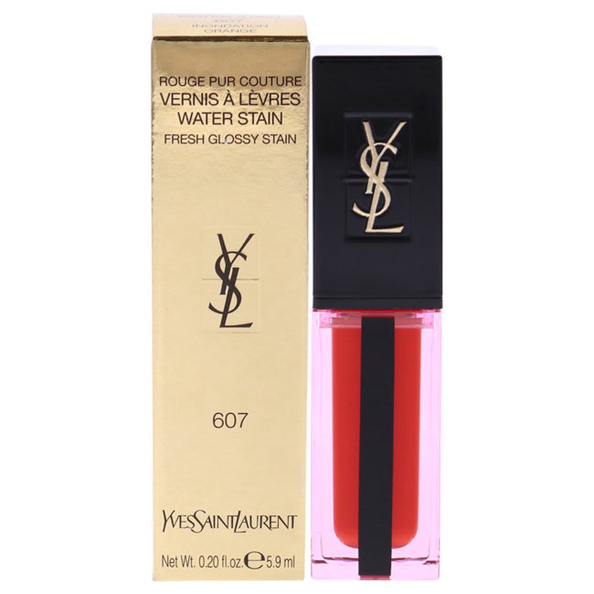 Yves Saint Laurent Water Stain Lip Stain - 607 Inondation Orange by Yves Saint Laurent for Women - 02 oz Lip Gloss