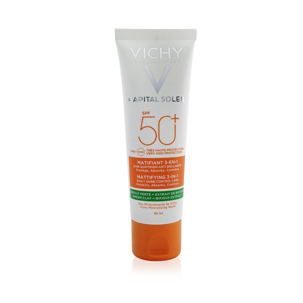Vichy Capital Soleil Mattifying 3-In-1 Daily Shine Control Care SPF 50 - Protects Absorbs Controls 50ml169oz