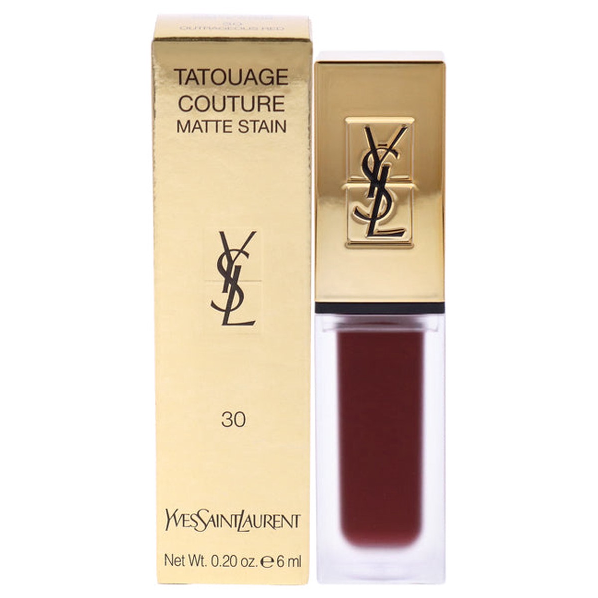 Yves Saint Laurent Tatouage Couture Liquid Matte Lip Stain - 30 Outrageous Red by Yves Saint Laurent for Women - 02 oz Lip Gloss