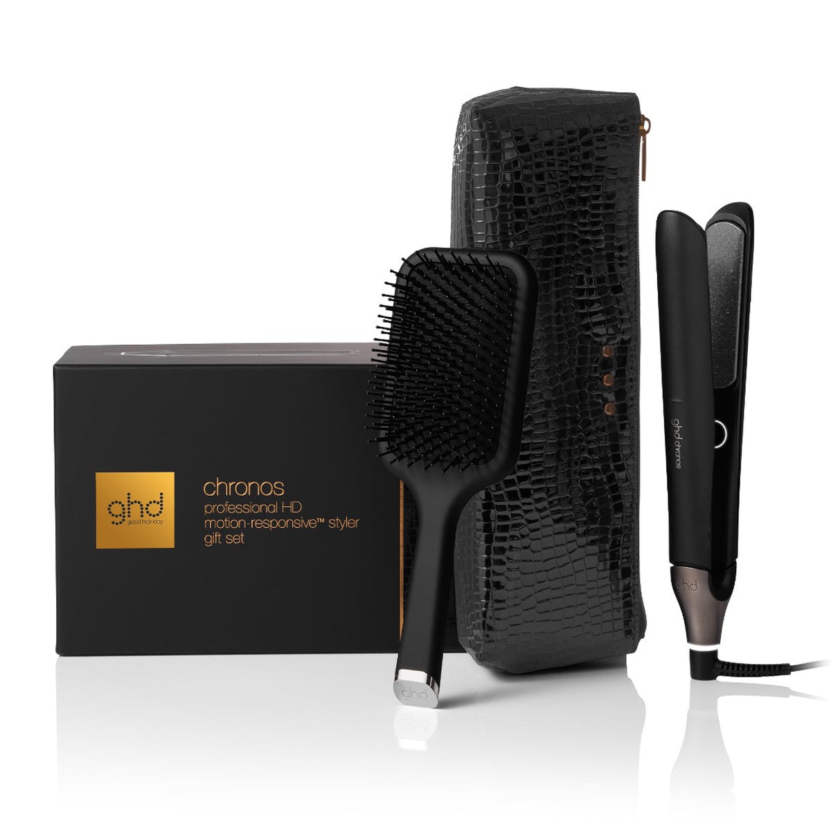 ghd Chronos Hair Straightener Christmas Gift Set In Black