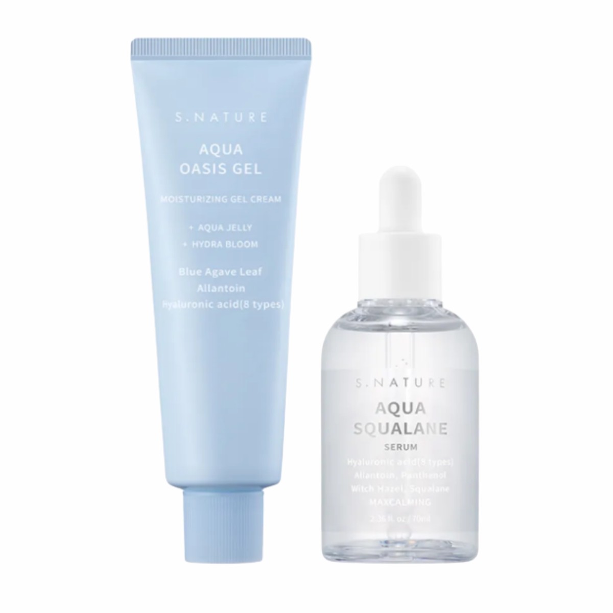 SNATURE Aqua Oasis Hydrating Gel Cream 80ml Squalane Serum 70ml