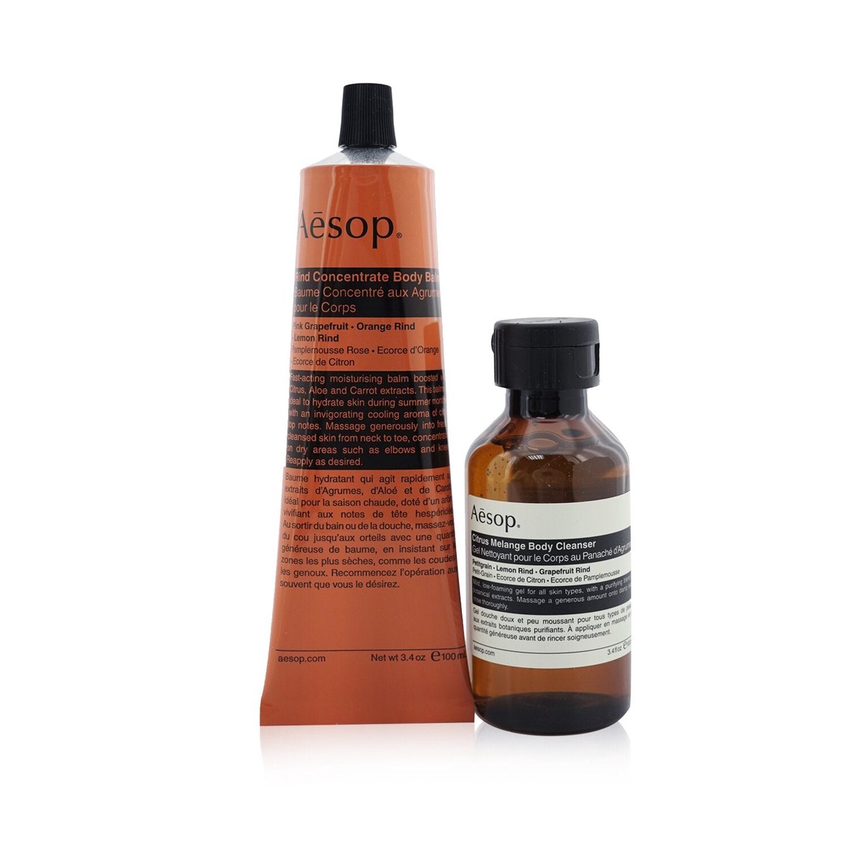 Aesop The Forager Rassembler Citrus Melange Body Cleanser 100ml Rind Concentrate Body Balm 100ml 2pcs