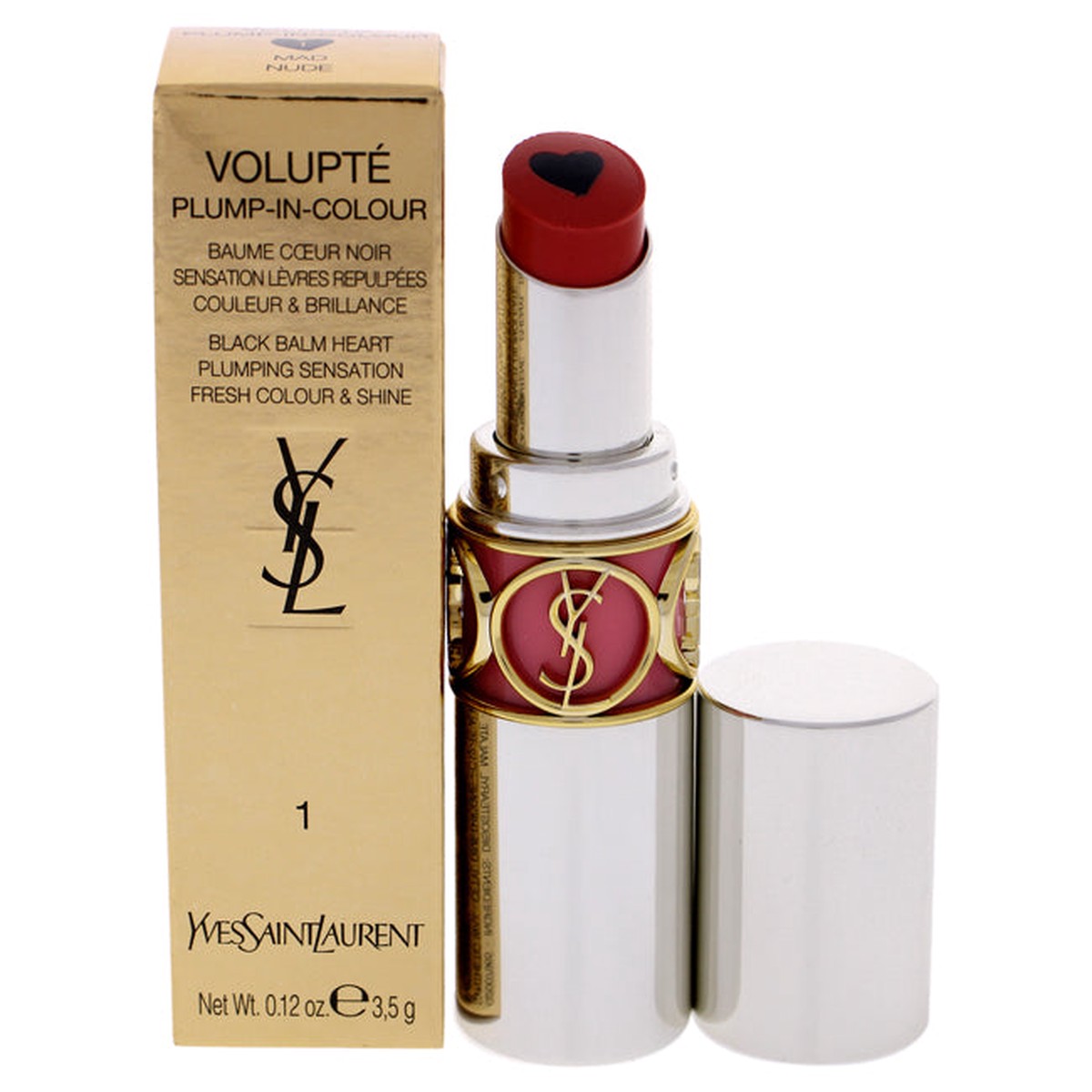 Yves Saint Laurent Volupte Plump-In-Color Lipstick - 01 Mad Nude by Yves Saint Laurent for Women - 012 oz Lipstick