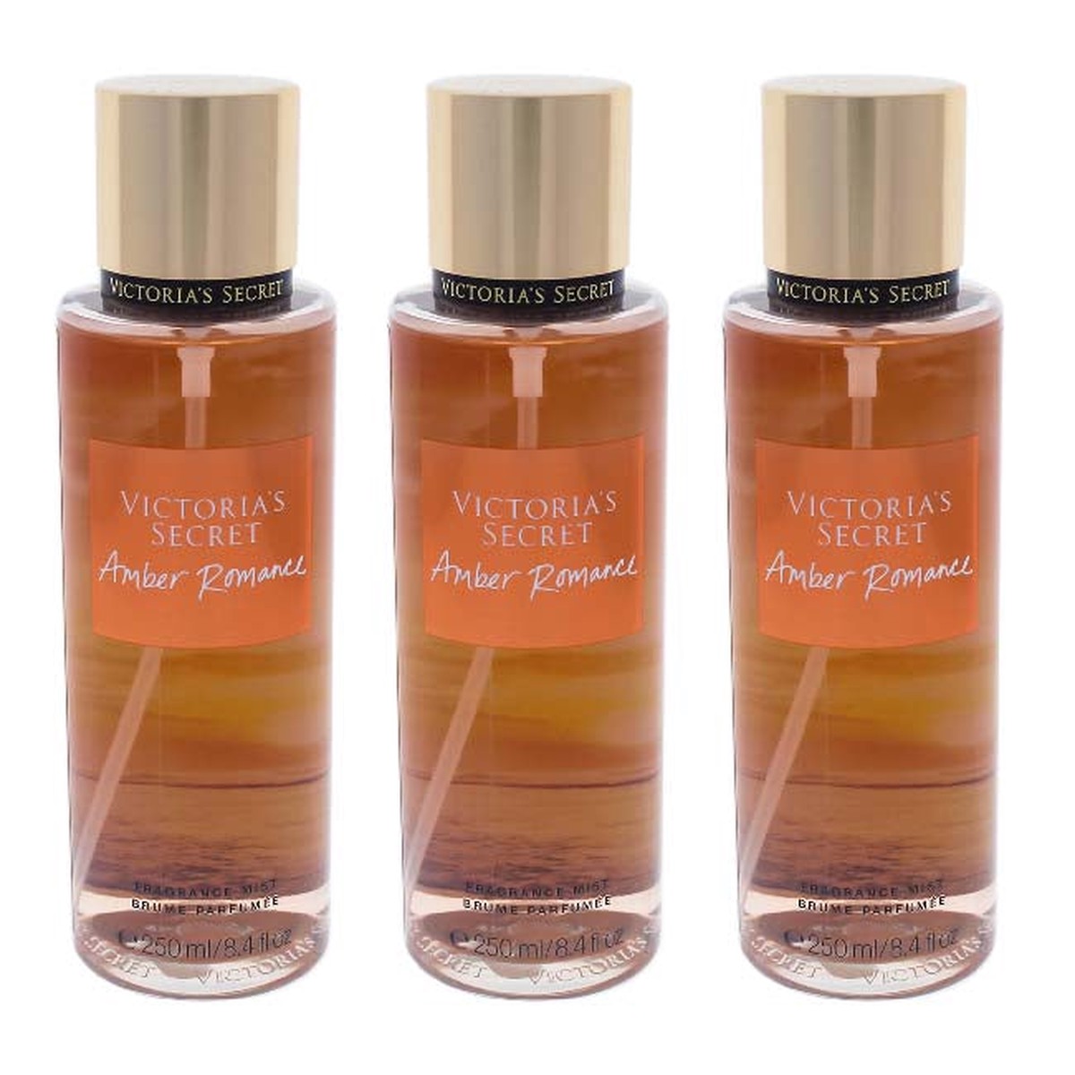 Victorias Secret Amber Romance by Victorias Secret for Women - 84 oz Fragrance Mist - Pack of 3