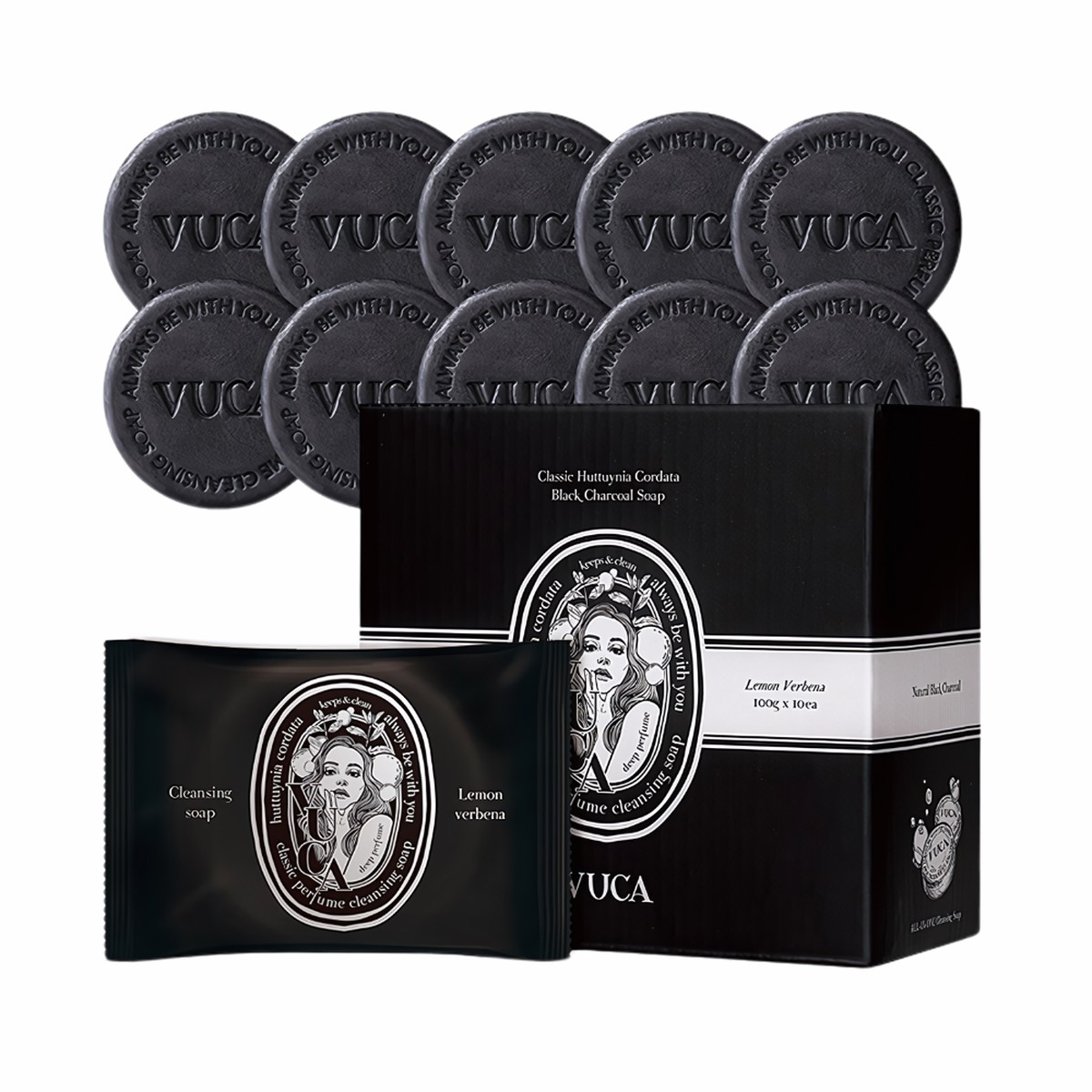 VUCA Classic Chameleon Black Charcoal Soap 100g 10ea