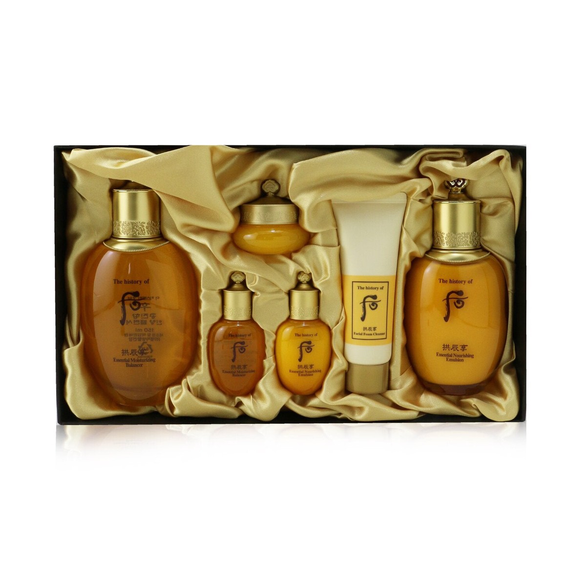 Whoo (The History Of Whoo) Gongjinhyang Essential Set Balancer (150ml20ml) Emulsion (110ml20ml) Cream 10ml Cleanser 40ml (Exp Date 072022) 6pcs