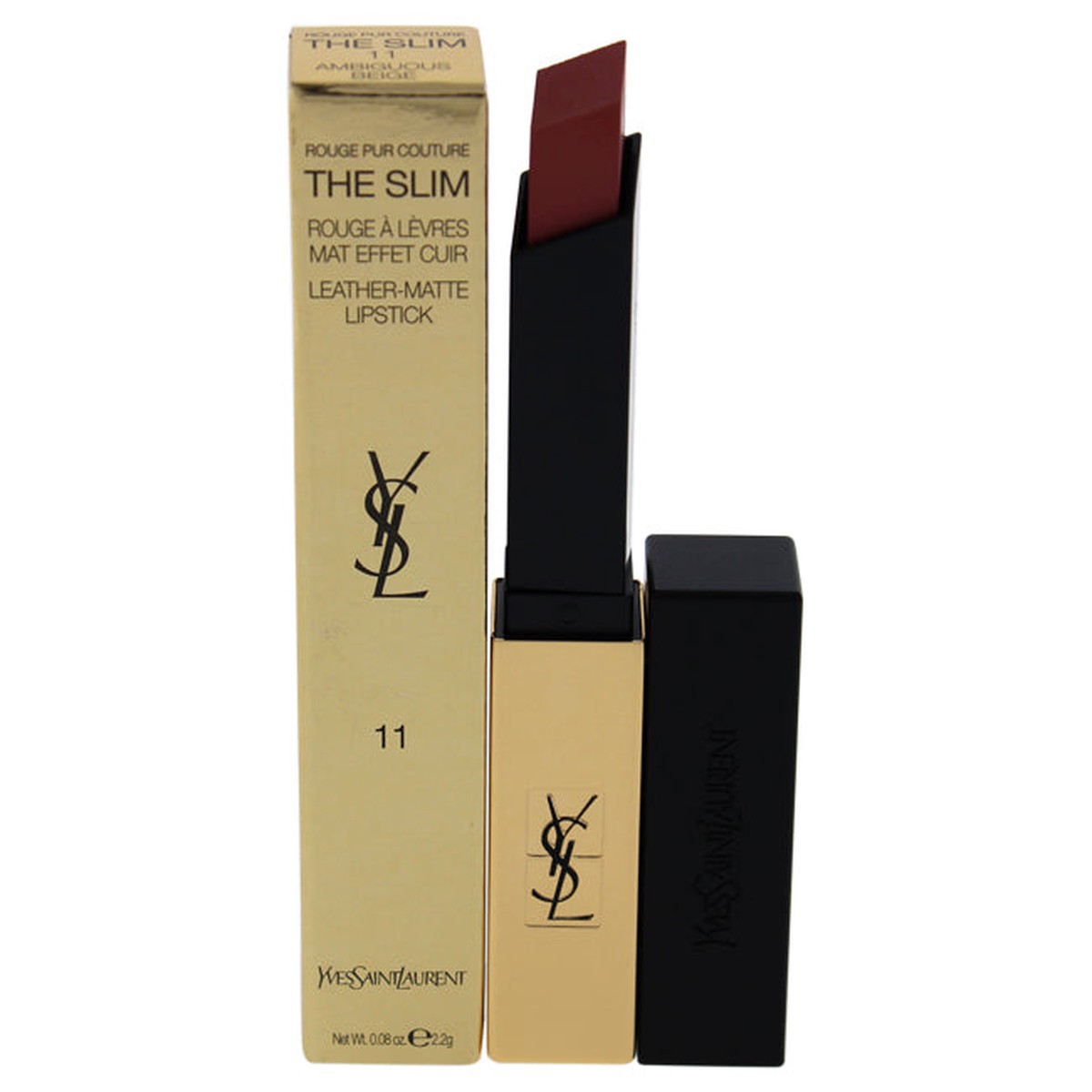 Yves Saint Laurent Rouge Pur Couture The Slim Matte Lipstick - 11 Ambiguous Beige by Yves Saint Laurent for Women - 008 oz Lipstick