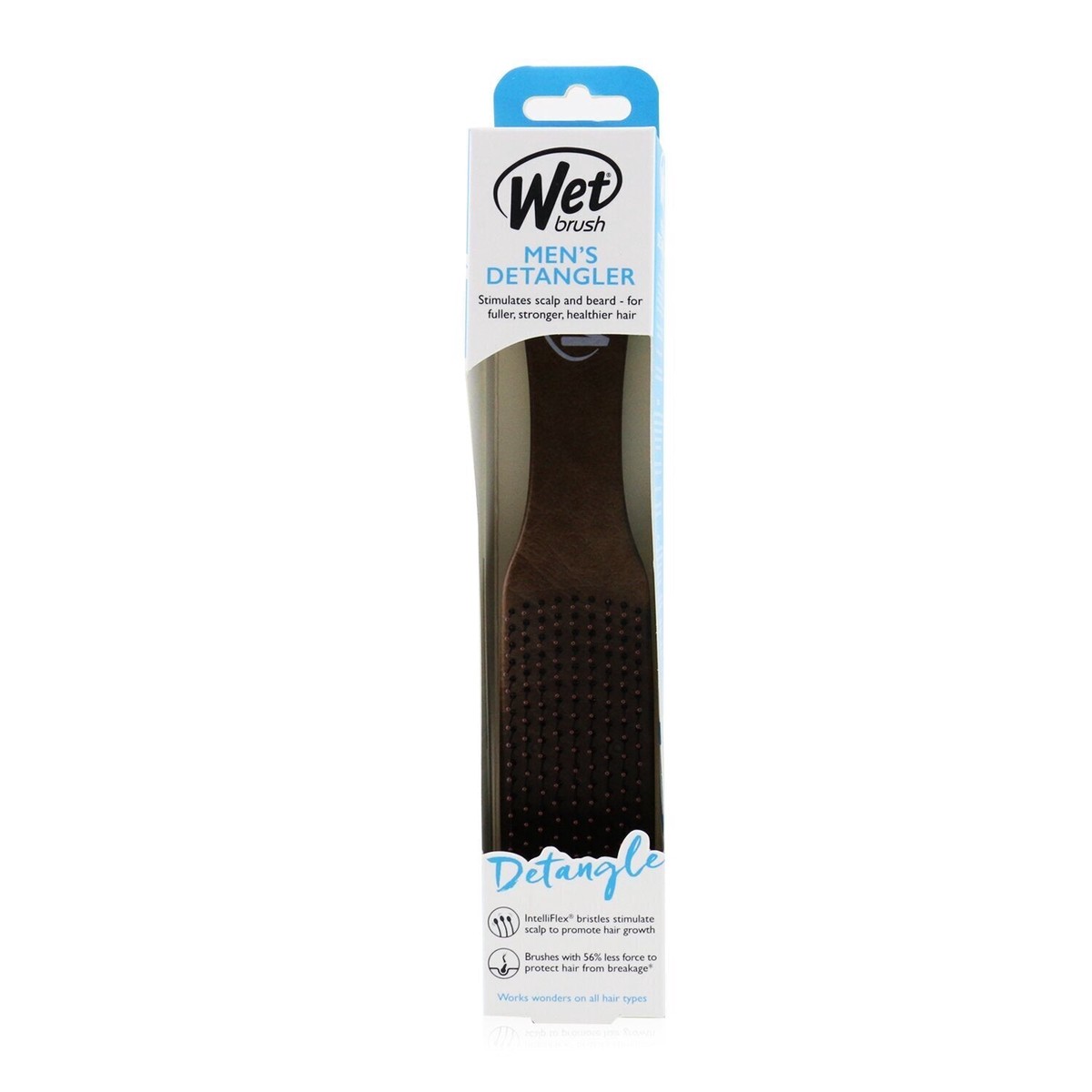 Wet Brush Mens Detangler Leather - Brown 1pc