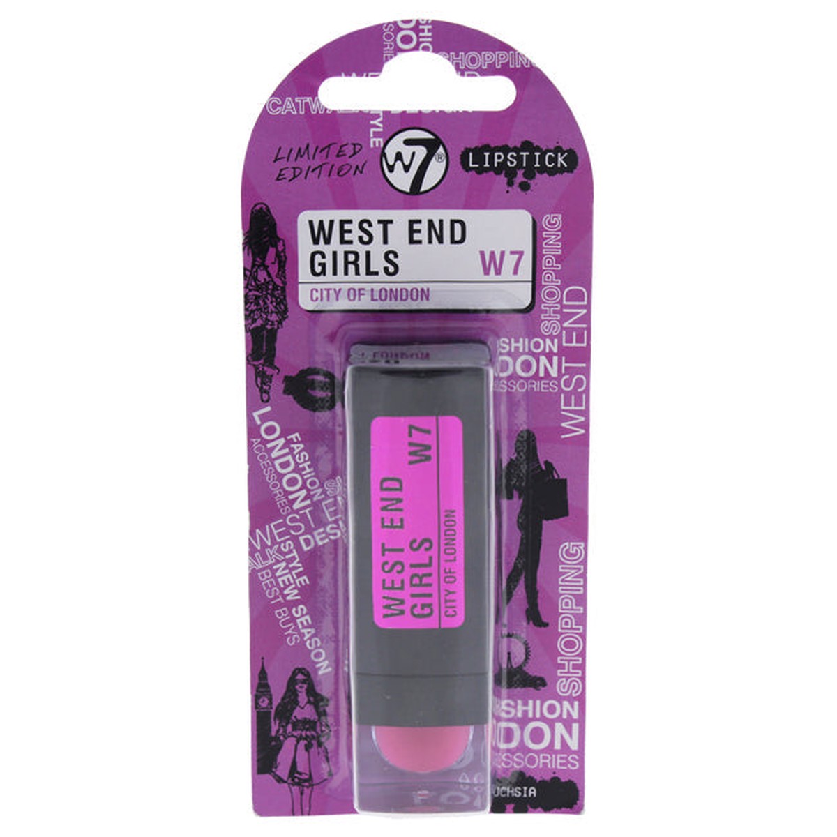 W7 West End Girls City Of London - Fuchsia by W7 for Women - 01 oz Lipstick