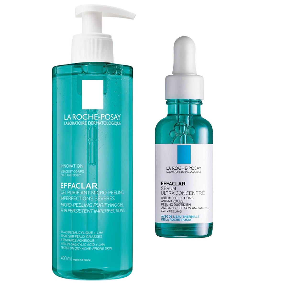 La Roche-Posay Breakout-Fighting Duo- High Strength Effaclar Micro-Peeling Cleanser Anti-Blemish Triple-Acid Serum